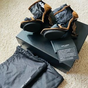 Saint Laurent - YSL Opyum Ankle Strap Monogram Heel Sandal